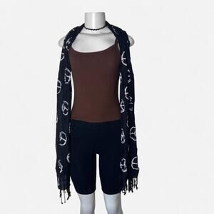 long scarf grunge goth skinny peace sign boho alt goblin fairy goth whimsigoth